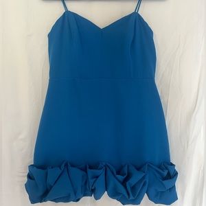NEVER USED, Strapless blue ruffled mini dress